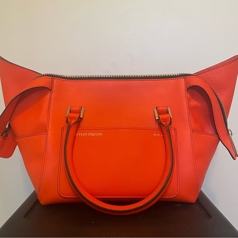 NWOT Christian Siriano Boston Purse - orange leather